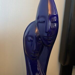 Abstract Blue Haeger Ceramic Sculpture